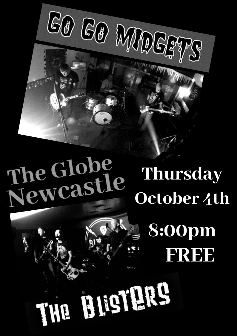 Looking forward to tomorrow night <a href="/TheBlistersUK/">TheBlisters</a> playing The Globe in  Newcastle with Go Go Midgets! Doors open 7pm and it’s FREE Entry! facebook.com/events/2545745… <a href="/PeeshNE63/">Peesh LoGOz</a> <a href="/NeilDillon82/">Neil Dillon</a> <a href="/gogofilthyrich/">Richard Millington</a>