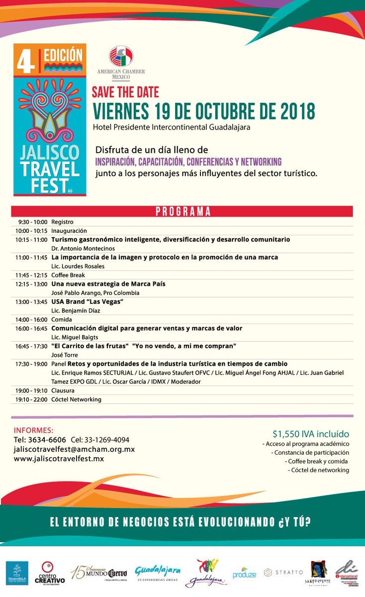 JalTravelFest's tweet photo. Te esperamos 19 de octubre 2018. #JaliscoTravelFest2018 #JTF2018 #Negocios #Turismo https://t.co/VvkX8KGXDE