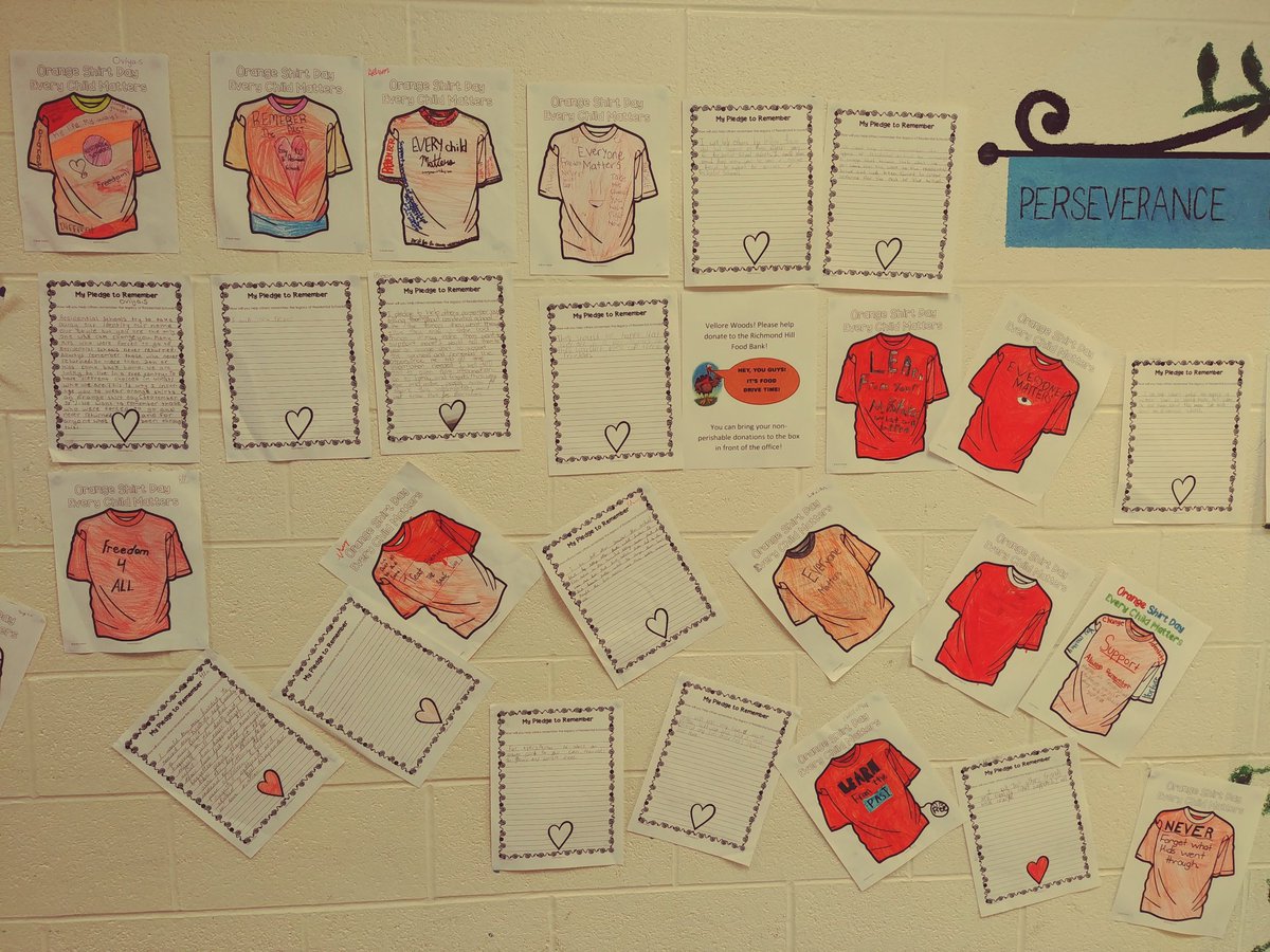 Students make some amazing pledges and reflections, inspired by Chanie Wenjack and residential school survivors  <a href="/VelloreWoods/">Vellore Woods P.S.</a> #OrangeShirtDay2018