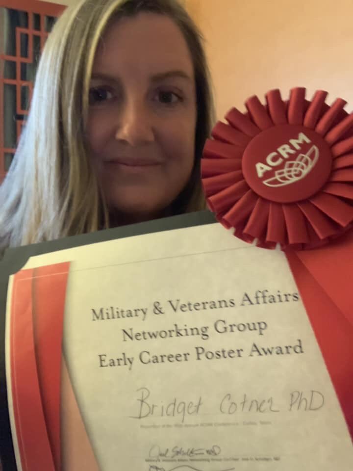 VA_CINDRR's tweet photo. Congratulations Dr. Bridget Cotner on your ACRM award! https://t.co/hGt42xgw7s