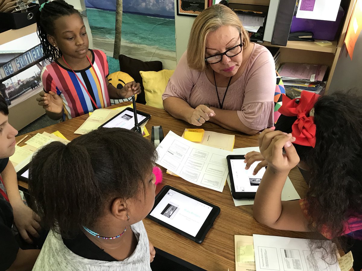 Creating a <a href="/Google/">Google</a> slide presentation to share with others the information learned in their biography book clubs! 📚❤️📱