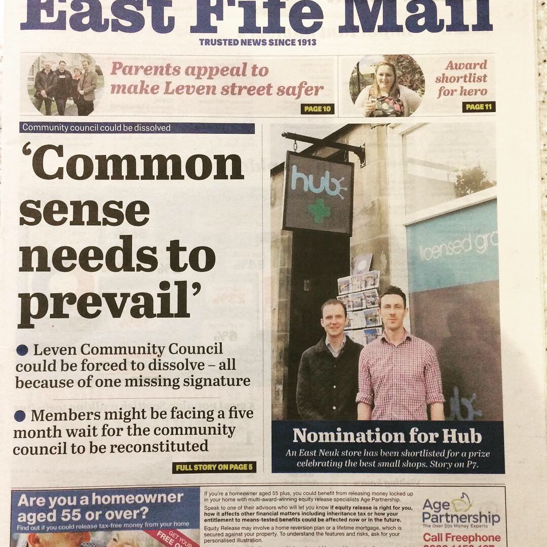 Hold the front page! This week's edition selling fast. Is it any wonder with such handsome specimens plastered all over the cover... 🙌  <a href="/eastfifemail/">East Fife Mail</a> <a href="/StephenGethins/">Stephen Gethins MP</a> #pittenweem #pittenweemhub #indieretail