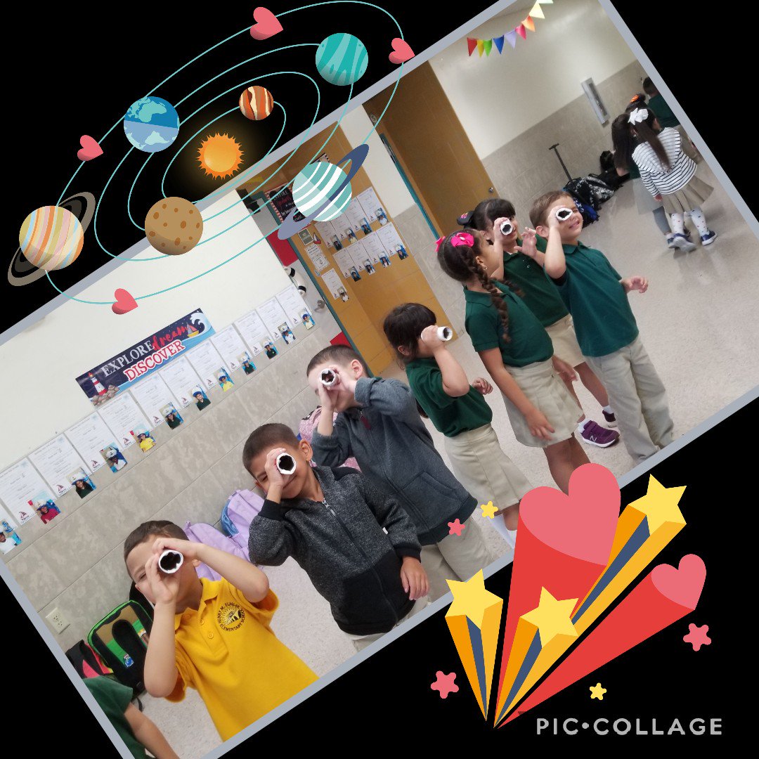 HMFlagler_ES's tweet photo. Mrs. Arocha's kindergarten students created telescopes after learning about star patterns! #stargazers #miniastronomers #STEAMDESIGNATION @STEMDesignation @MDCPSSci @MiamiSup @MiamiCAO @MDCPSCentral https://t.co/La1bmqqXiK