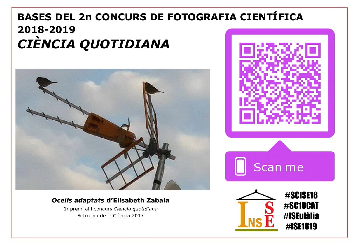 mmart746's tweet photo. S'acosta la #SC18CAT I amb ella tornen la #SCISE18 i  el concurs de fotografia sobre ciència quotidiana. Aneu escalfant caps i objectius.... #ISEulàlia #ISE1819 #fotografia #ISECiències #Copem https://t.co/glewqH503x