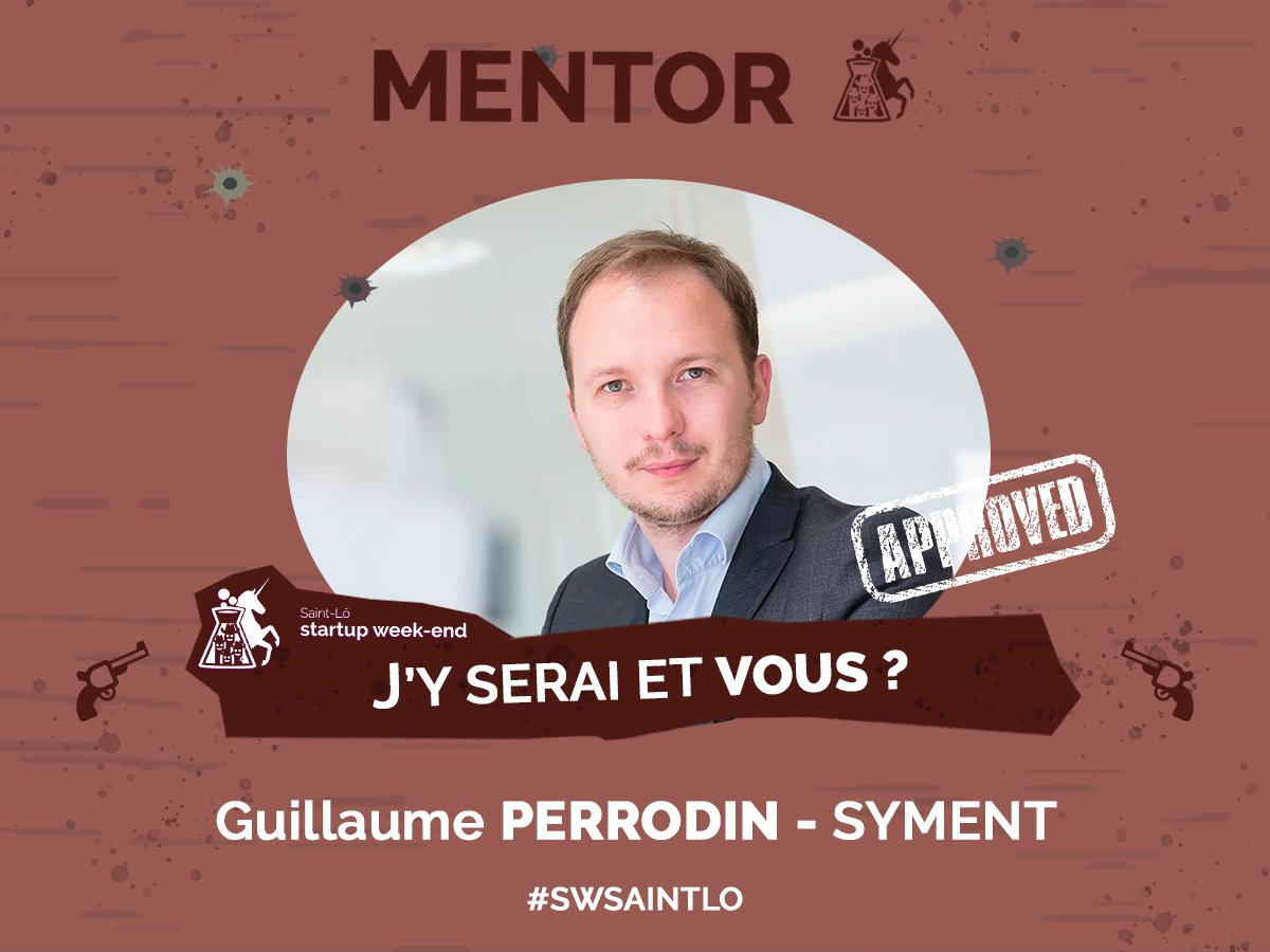 L'esprit #startup sera bien présent au #SWSaintLo grâce à notre #mentor <a href="/g_perrodin/">Guillaume Perrodin</a> ! 😀
Il est co-fondateur de <a href="/Syment_app/">Syment</a>, plateforme de gestion immobilière.

Venez vivre l'expérience #StartupWeekend 👉bit.ly/2kLCIPn