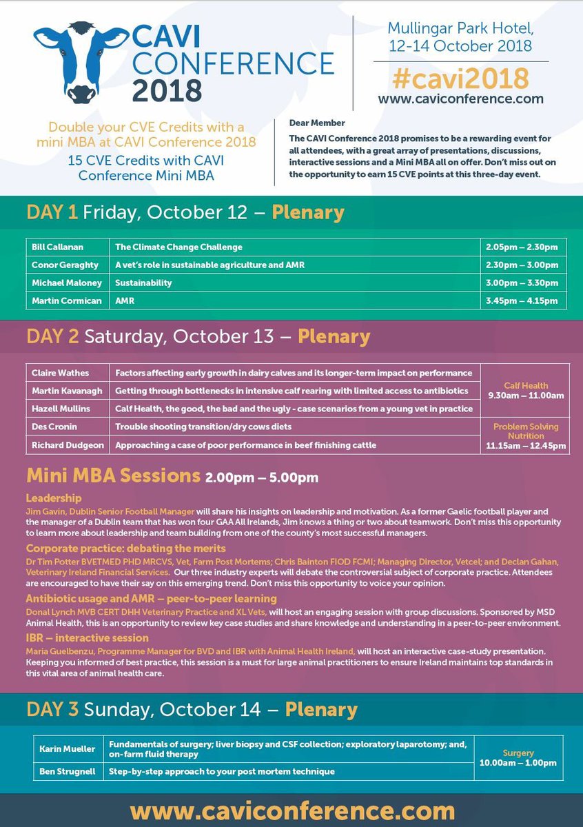 FullHouseIrl's tweet photo. 15 CVE credits at CAVI Conference - session topics updated #CAVI2018 #caviconference #veterinary #vet https://t.co/fBXiIWAvGs