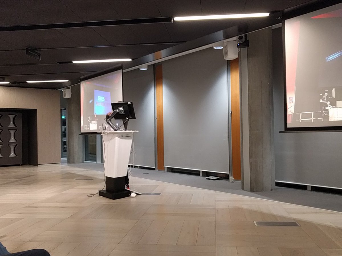 PaulDJohnston's tweet image. Left MapCamp... Arrived to MC at #ServerlessLDN
That&apos;s @thomasj behind the lectern. Think I counted 7 companies looking to hire for serverless skills this meeting