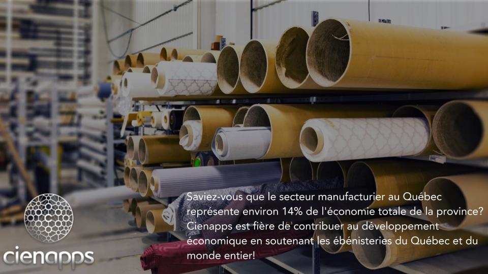 Cienapps's tweet photo. Saviez-vous que le secteur manufacturier au Québec représente environ 14% de l'économie totale de la province? Cienapps est fière de contribuer au développement économique en soutenant les ébénisteries du Québec et du monde entier! #erp #woorkworking #ebenisterie #customcabinets https://t.co/3CVowyPQzZ