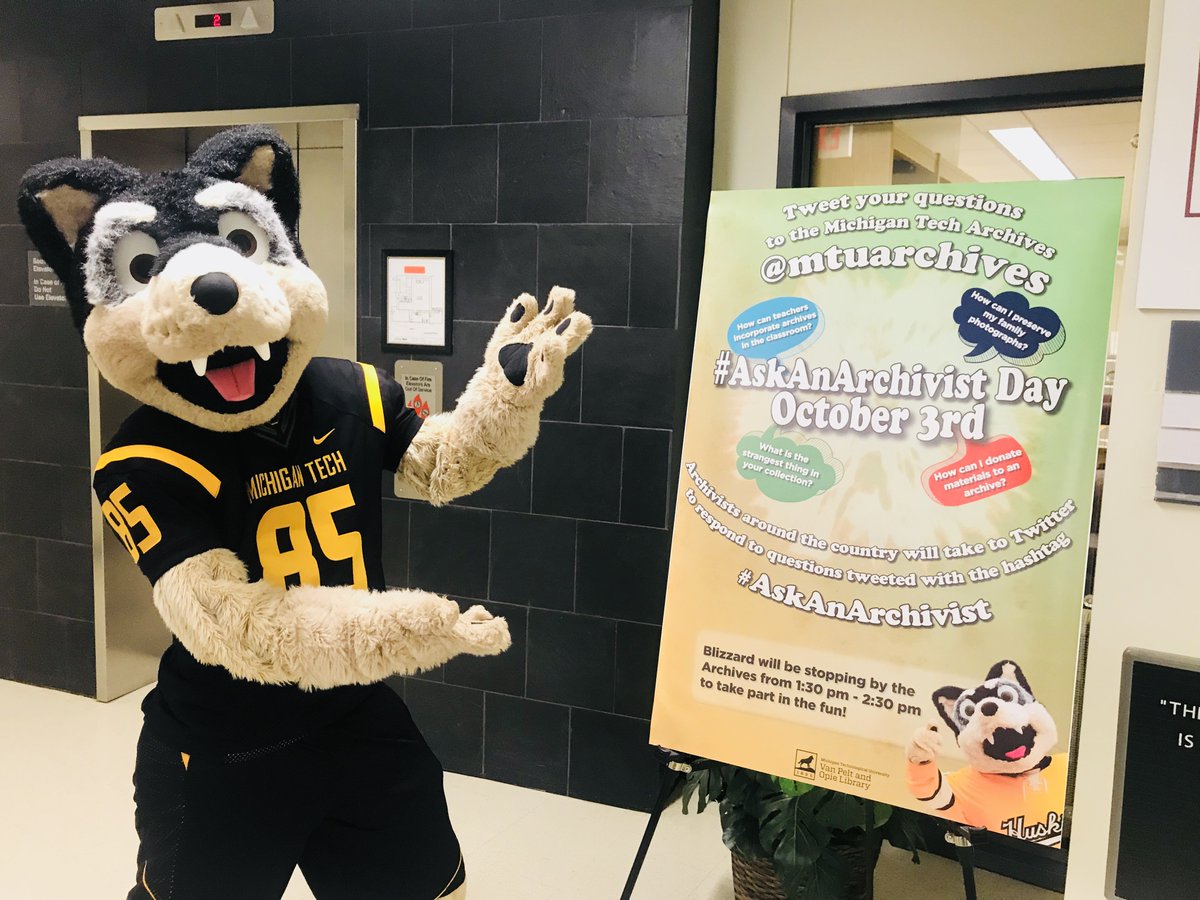 Michigan Tech Archives On Twitter The Michigantech Archivists Are Having A Great Askanarchivist Day Look Who Stopped By Blizzard And Our University Archivist Librarianlindz Even Got To Play An Archives Version Of