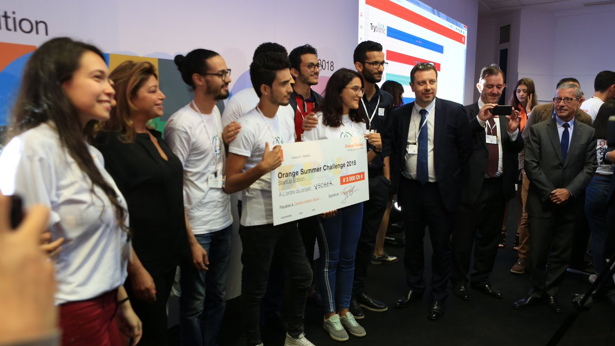 OrangeTN_Plus's tweet photo. Enfin le résultat de #OSC2018 est annoncé 
1er prix : #TryBionic
2ème prix : #Hablo
3ème prix : #Vsober
4ème prix : #InsightsEnergy
5ème prix : #Logimo https://t.co/rpxUNbLgFx