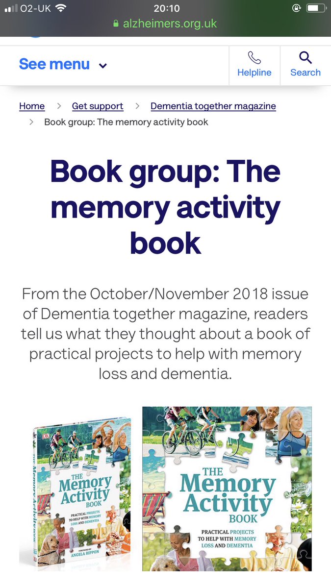 I am so pleased that people are enjoying the Memory Activity Book. Thank you for reviewing it <a href="/alzheimerssoc/">Alzheimer's Society</a> <a href="/AlzSocCymru/">Alzheimer's Society Cymru</a> <a href="/dkbooks/">DK Books UK</a>