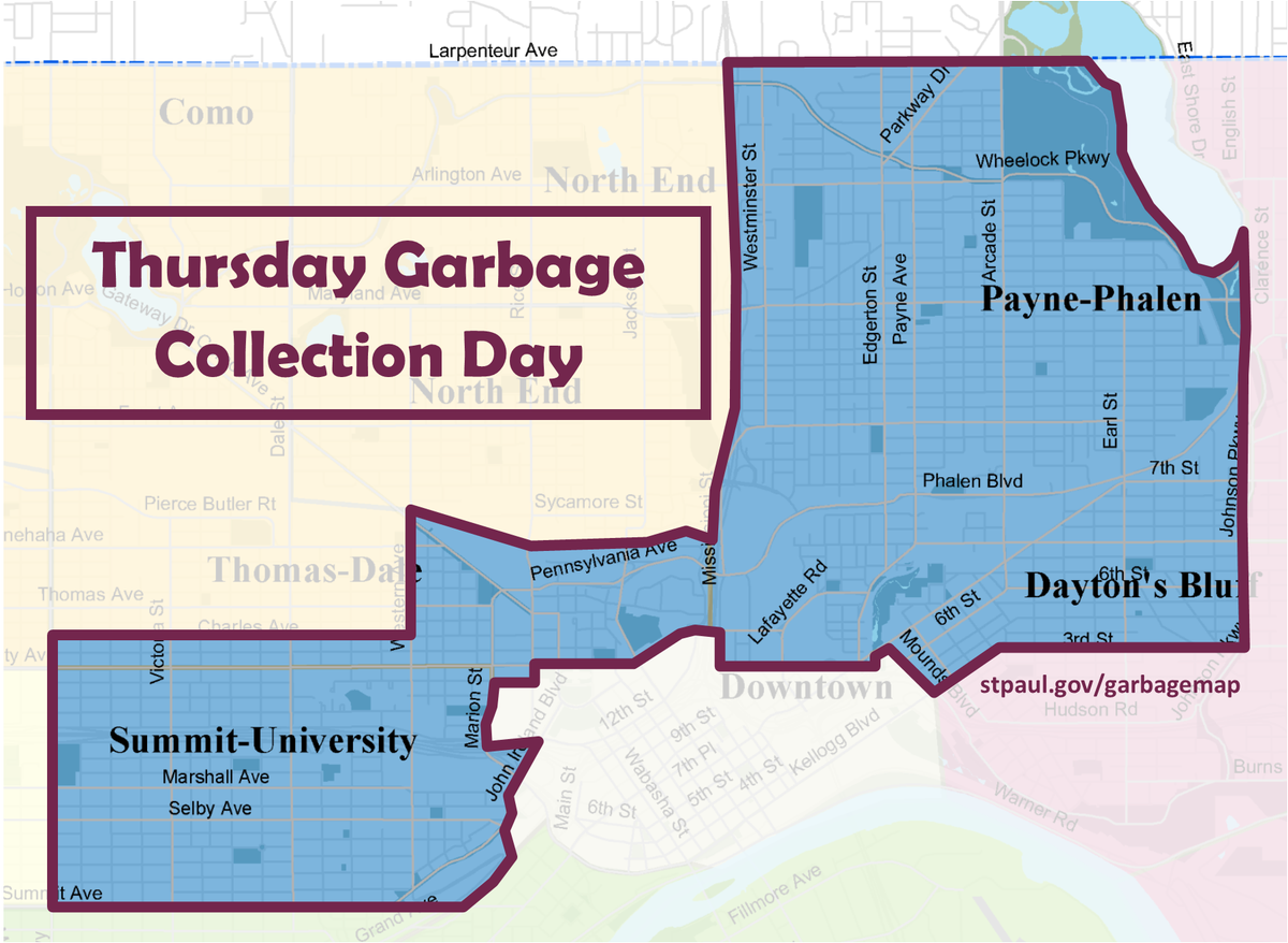 St Paul Public Works Tomorrow Is Thursday Garbage Collection Day Place Your New City Cart Out By 6 A M At Your Collection Location Garbage Will Not Be Collected From Your St Paul Public Works Tomorrow Is Thursday Garbage Collection Day Place Your New City Cart Out By 6 A M At Your Collection Location Garbage Will Not Be Collected From Your
