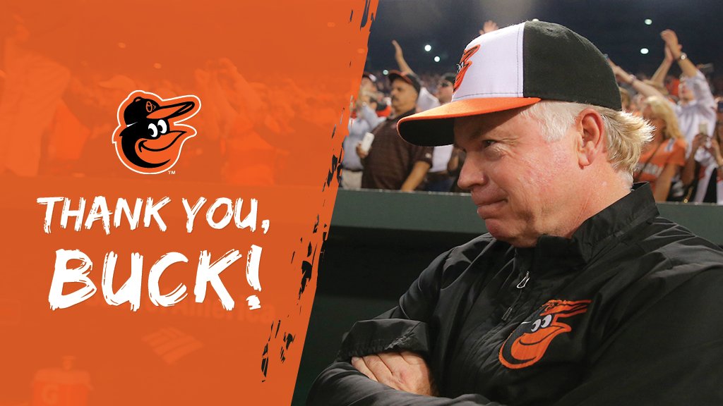 Orioles's tweet photo. Thank you, Buck. #Birdland https://t.co/3SQPWH4gHC