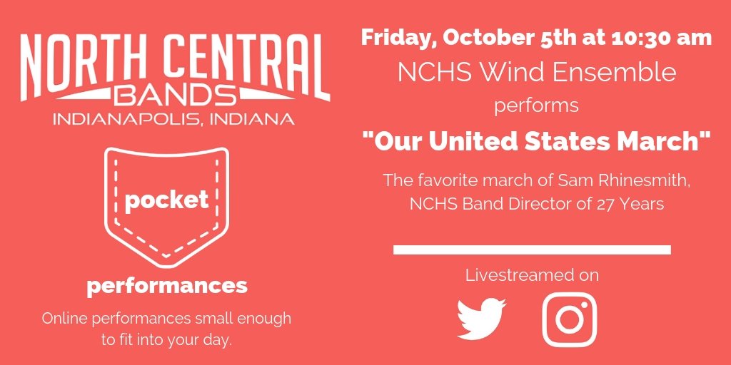 NCHS_Bands's tweet photo. This Friday is the next livestream in the pocket performance series! Make sure to watch the live stream of the NC Wind Ensemble at 10:30 on Twitter or Instagram!  @panthersnc @msdwt @NC_Principal @NCPerformingArt @NCHSLIVE @TomOestreich @WestlaneMS @EastwoodMS @NorthviewMS https://t.co/rem0UB5Xax