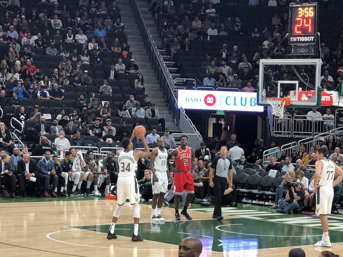 First game in the new <a href="/FiservForum/">Fiserv Forum</a>. Go <a href="/Bucks/">Milwaukee Bucks</a>!