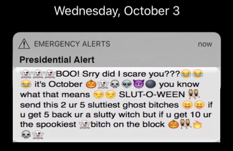 _dew___'s tweet image. Did anyone else get this weird alert? #PresidentialAlert #TrumpText