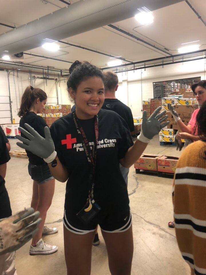 Our first food finders group!!! It was a great time helping sort food for the food bank!