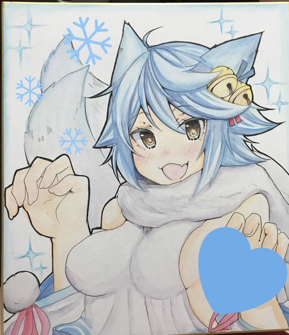 吹雪 色紙できた。 