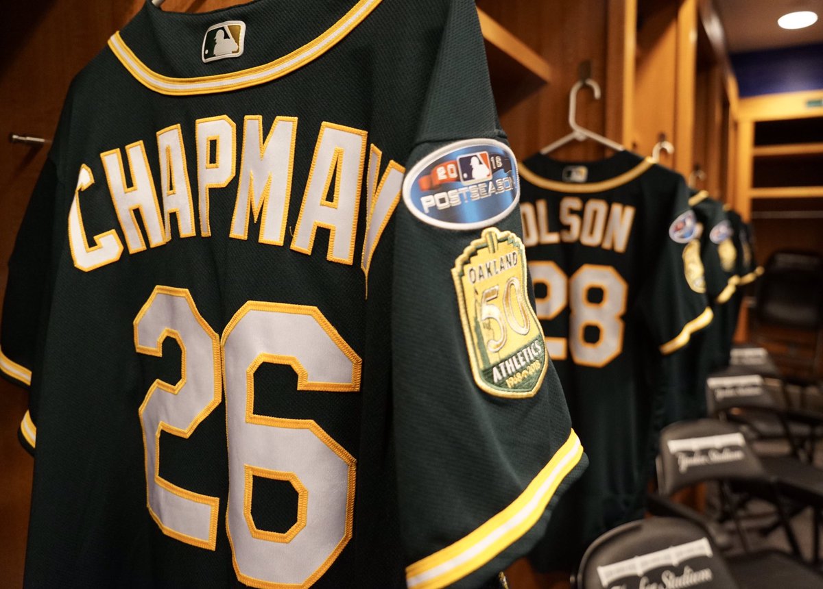 Athletics's tweet photo. So fresh and so green, green. 
#WinForHeroTown https://t.co/PMsxOAN6as