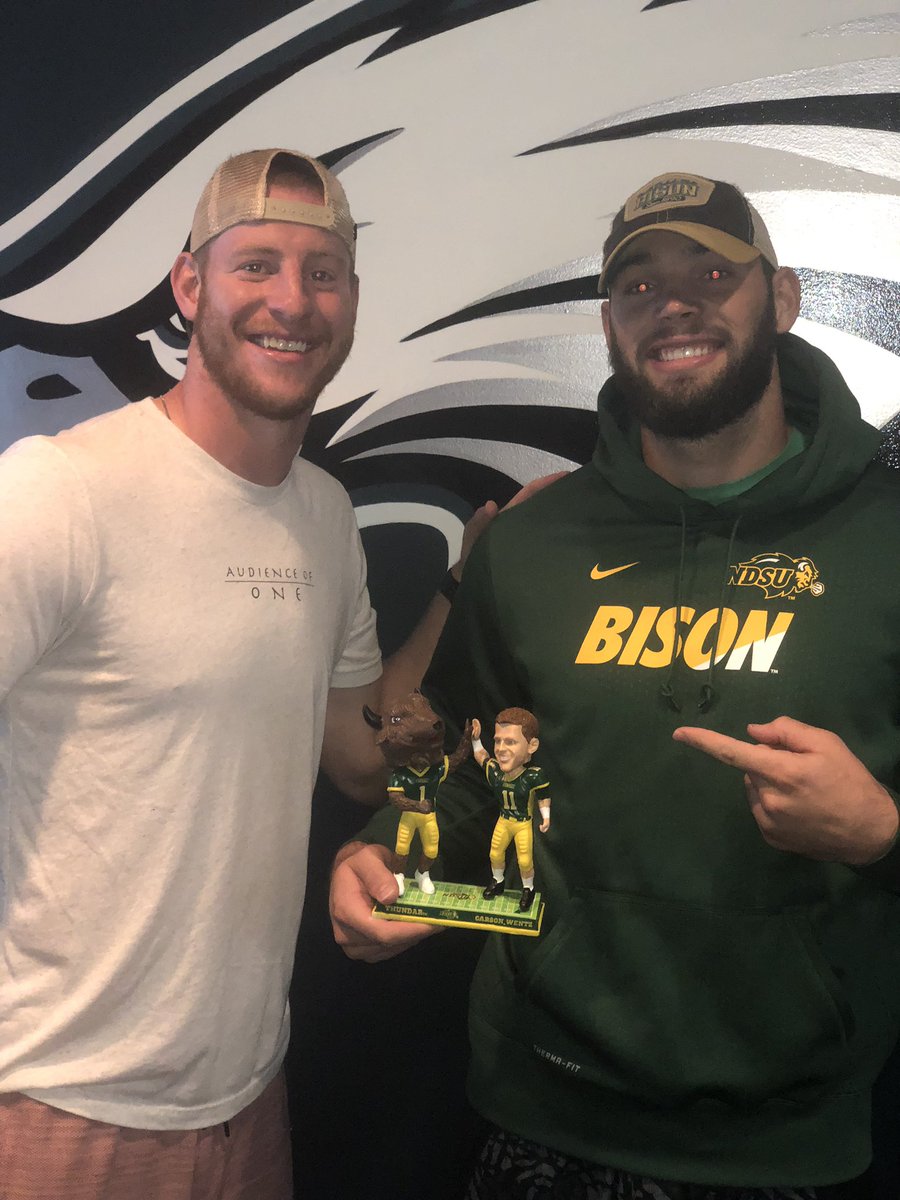 My man <a href="/goedert33/">Dallas Goedert</a> is a huge Bison fan! He even went and got the Bobblehead! NDSU > SDSU #gobison #bisonation #bisonpride