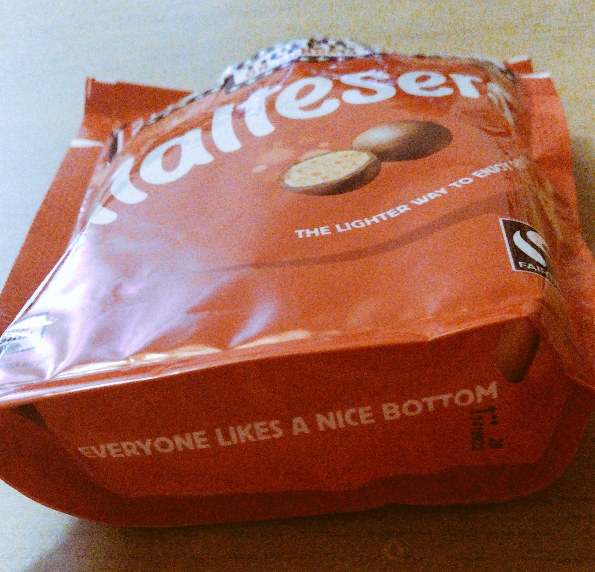 yorkshirematron's tweet photo. Cheeky maltesers! Thank you @MarsGlobal @MaltesersUK for making me smile following a busy day at work!! They’ve all gone now tho!! This is so much better that the smarties letter hidden in the lid #maltesers #cheeky #loveit #chocolate #cleverpackaging https://t.co/eOcAou7dUB