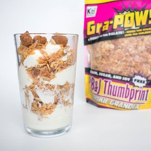 TasteLabDC's tweet image. We’re halfway to the weekend and could certainly use a delicious energy boost! That’s why we’re snacking on some PB&amp;amp;J Thumbprint cookie granola made by our friends @ketobakingco. Their Gra-POW is super yummy while also being grain, sugar and soy free… ift.tt/2Pcl2dn