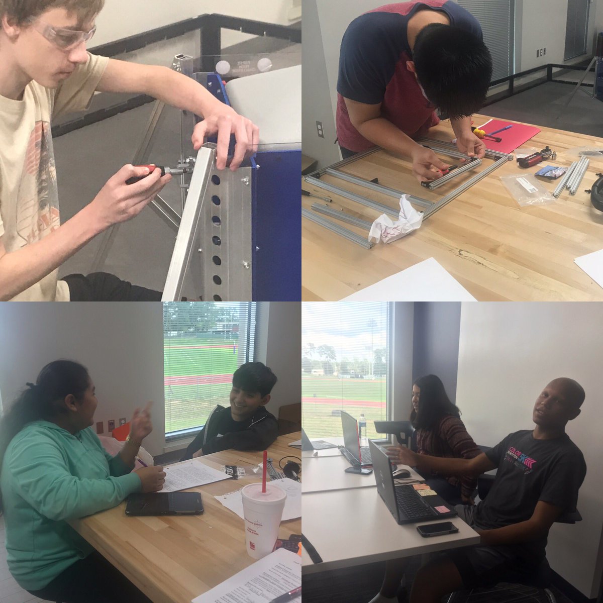 WildkatRobotiks's tweet photo. Lots of things happening at @WildkatRobotiks meeting today at @WillisISD_CTE - CAD practice, interviews &amp; #teambios, programming training, frame work, and #homecoming parade float plans, grants &amp; sponsorship #OMGRobots #ROVERRRUCKUS #WillisIsHere https://t.co/MkQ0Eu6ivf