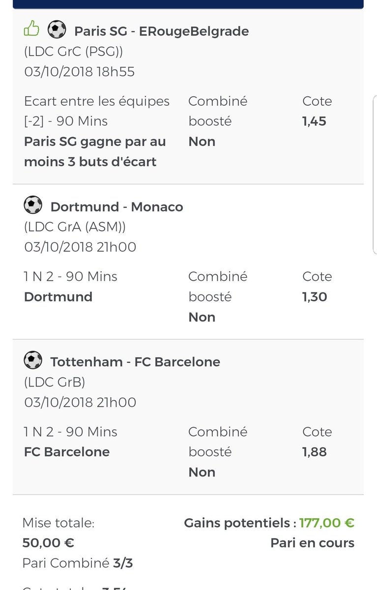 TeamBetFun's tweet image. Le ticket kamikaze ne passe pas mais on fait du bénef encore aujourd'hui 🙂
#TeamParieur #parionssport