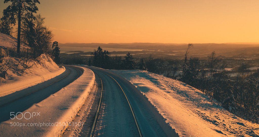 Winter train (автор фото abdurj) #закат #фото