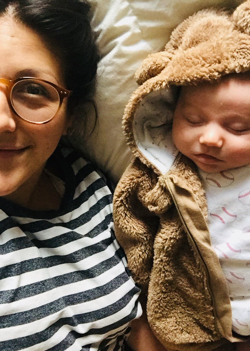 christinalwaltz's tweet photo. When little bear sleeps for longer than 2.5 hours you freak out touch his chest to check his breathing and then end up just laying w/ him 🐻 https://t.co/z59MpnZpW2