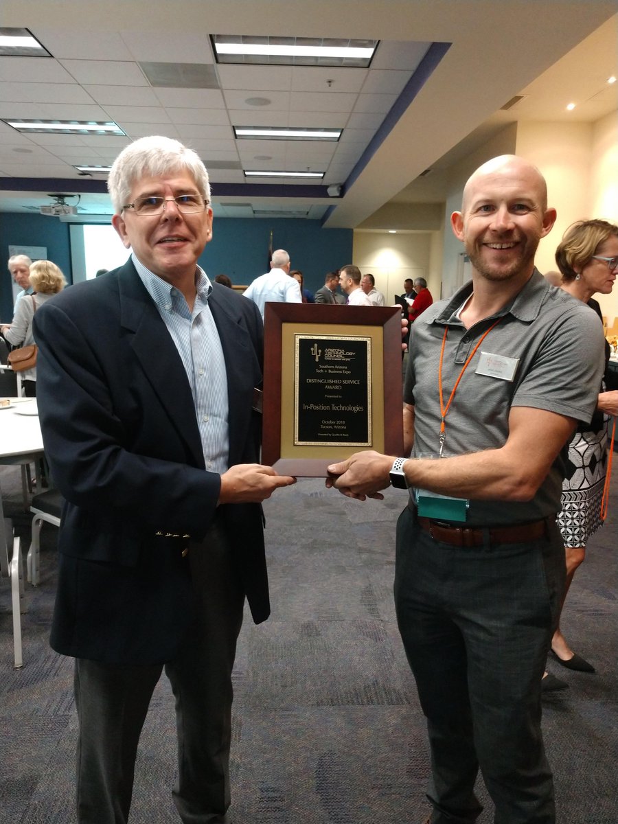 InPosition1's tweet image. We would like thank everyone at the Arizona Technology Council! @aztechcouncil 

Tucson, AZ area rep and automation engineer, Brett Dooley accepts the 'Distinguished Service' Award presented by the Arizona Technology Council to IP Tech at the Southern Arizona Tech &amp;amp; Business Expo