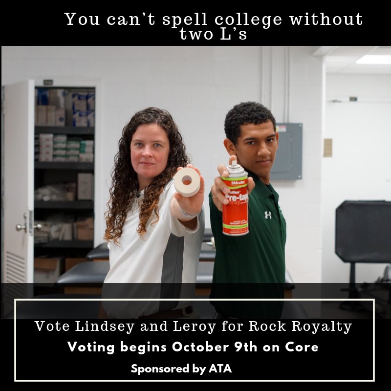 SRU_ATA's tweet photo. Make sure you support two of our very own! Vote Lindsey and Leroy on Core for Rock Royalty 👑 https://t.co/A7qInI293i