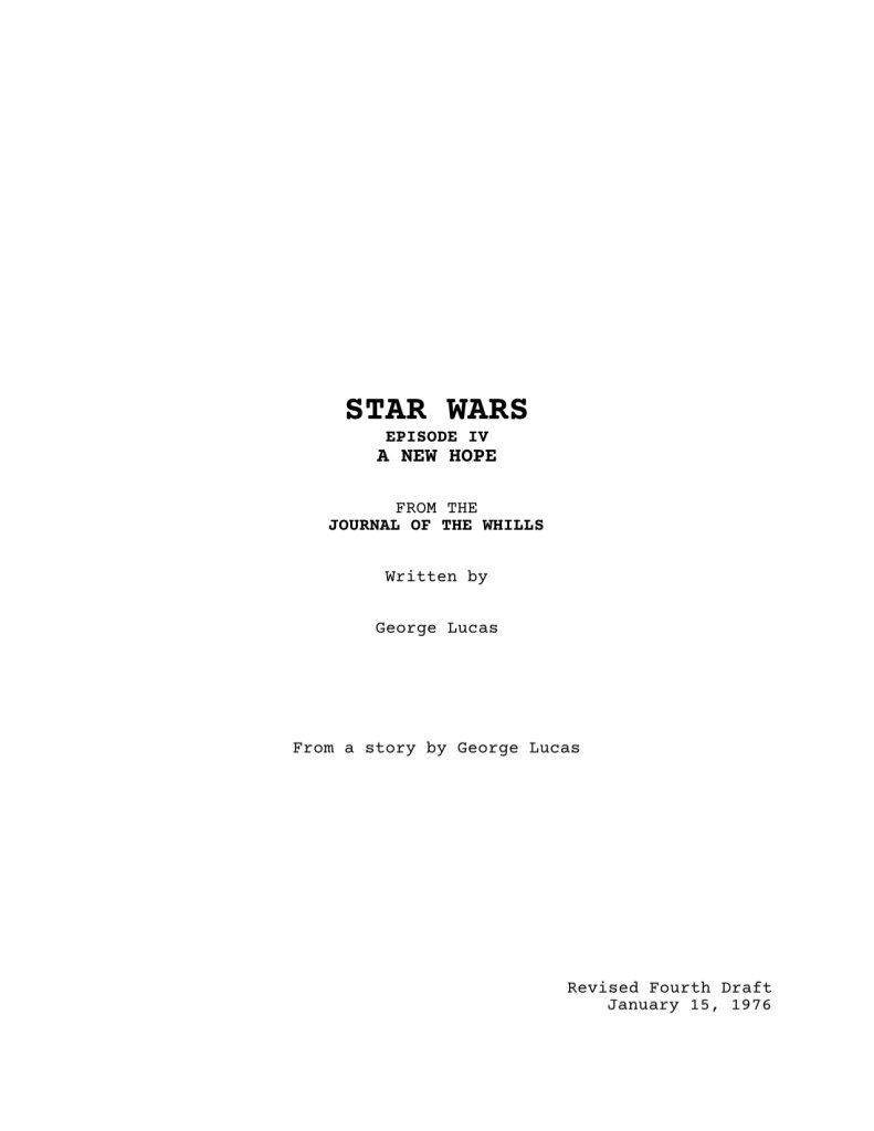 Script cover page