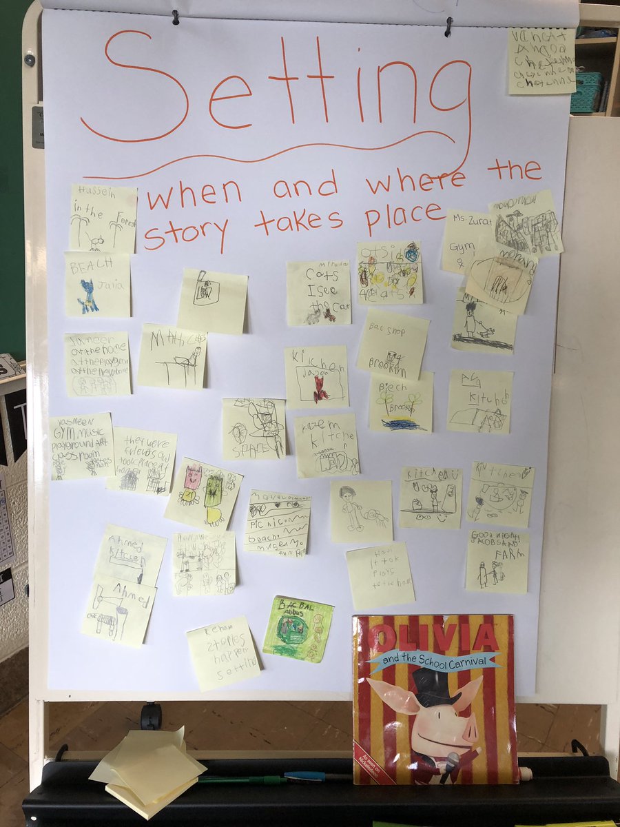 First grade loved writing, illustrating, and sharing their book’s setting today! #thepowerofreading