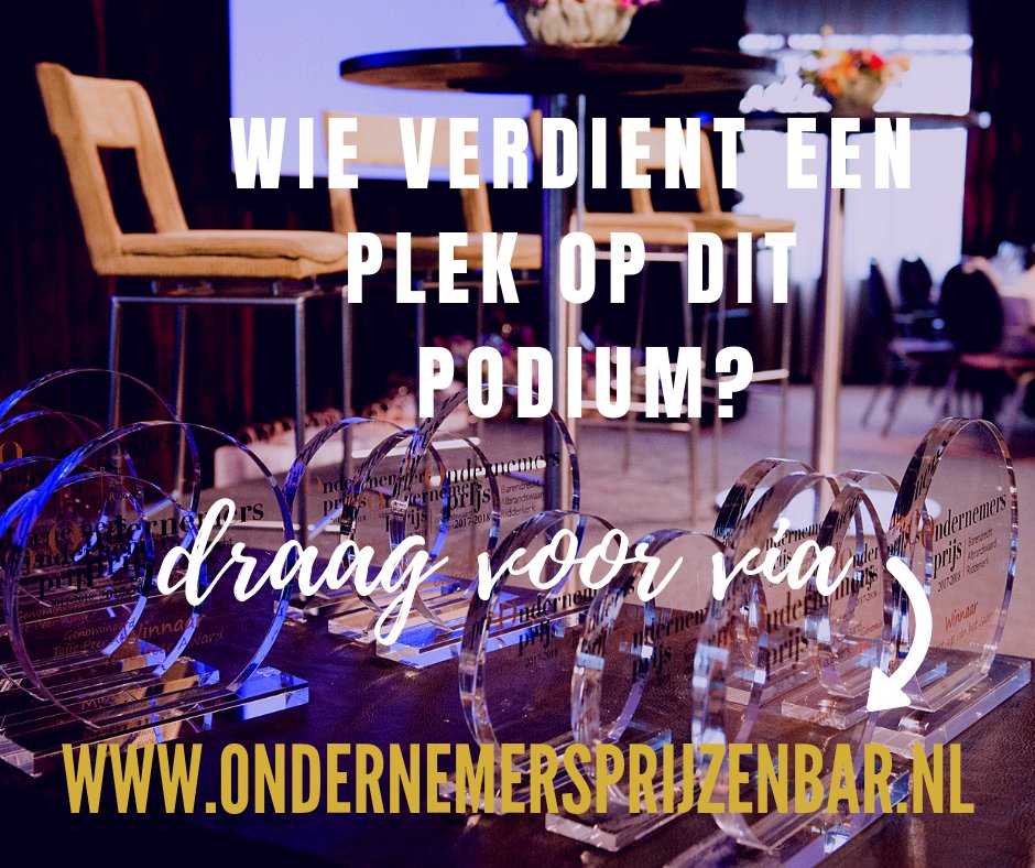 Een ondernemersprijs winnen in de BAR-regio? Er is weer kans! ondernemersprijzenbar.nl/start-editie-2…