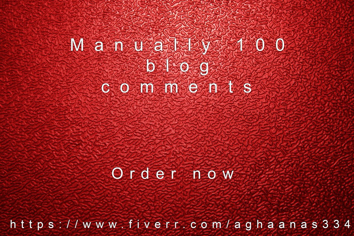 100 BLOG COMMENTS

100 blog comments for your website..
it will boost your website rank .
100% manually work with white hat method'

#authority Backlinks