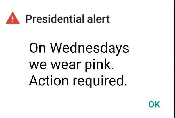 Lexyfreiling's tweet image. #PresidentialAlert #MeanGirlsDay #October3rd