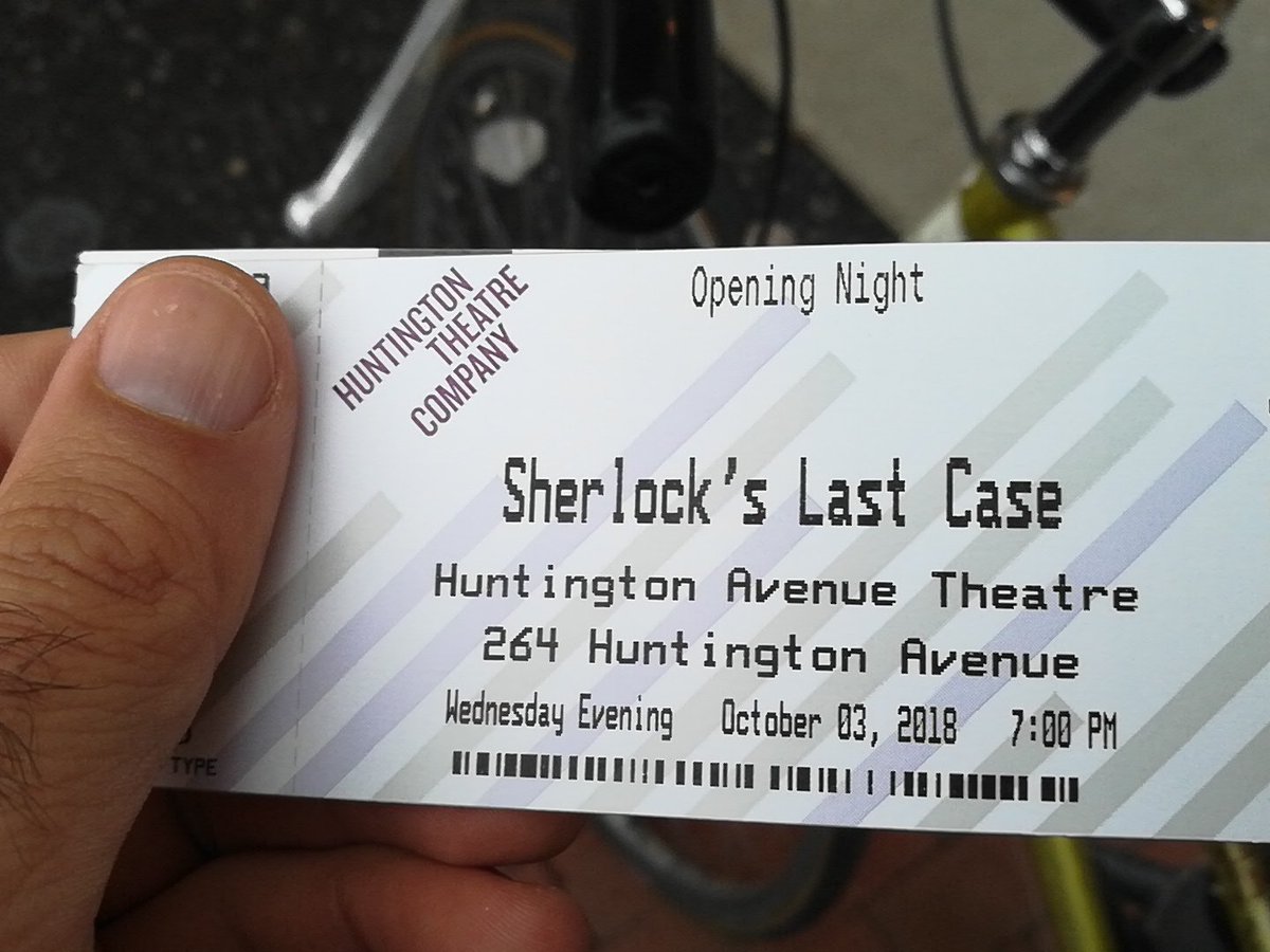 Galenes's tweet photo. Just picked up the tickets for tonight's opening of #SherlockBOS @huntington! https://t.co/AgFjNQ6geh