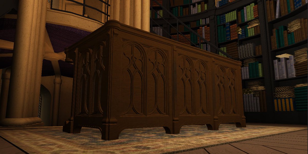 Jisk Jiskpirate On Twitter Another Addition To The Office This Time The Beautiful Gothic Desk Of Dumbledore Now Starting Work On The Chair Mind You This Is All Made Using Csg Robloxdev - work at a office roblox