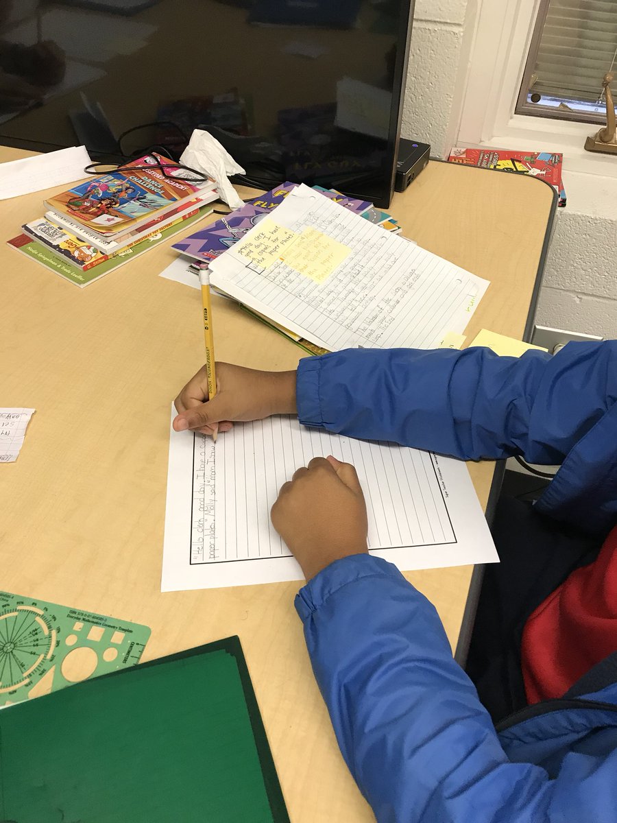 BrownWKE's tweet photo. Ss worked hard to to revise their narratives using the writing checklist and exemplars with a little help from our special flair pen and post-it revision tools! #TCRWP #lex1literacy @WhiteKnollElem  #FutureReady https://t.co/AHWnWxReWs