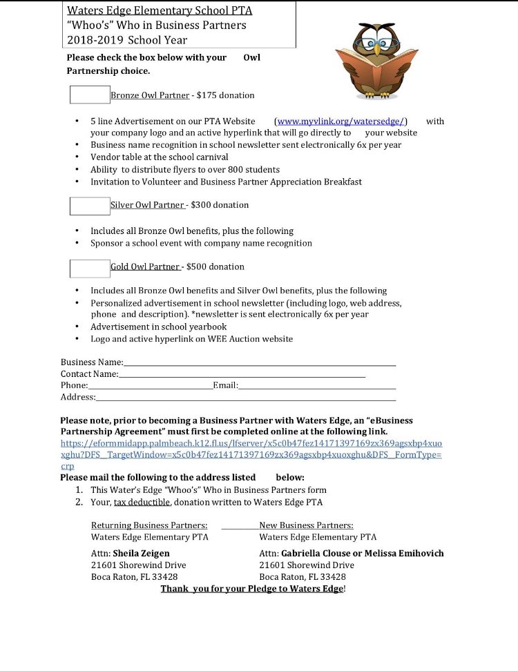 Waters Edge PTA tweet media