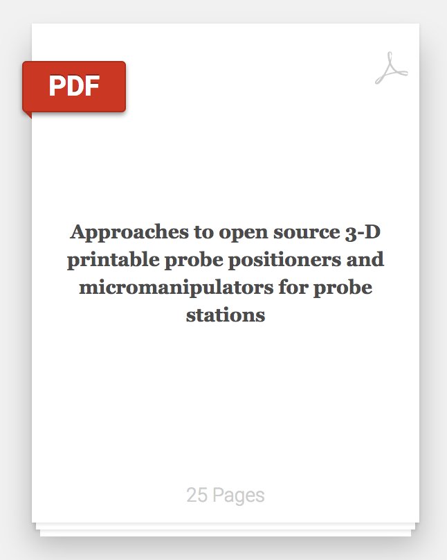 gshap_r's tweet image. Approaches to open source 3-D printable probe positioners and micromanipulators for probe stations academia.edu/37525103/Appro… #3dprinting #paper