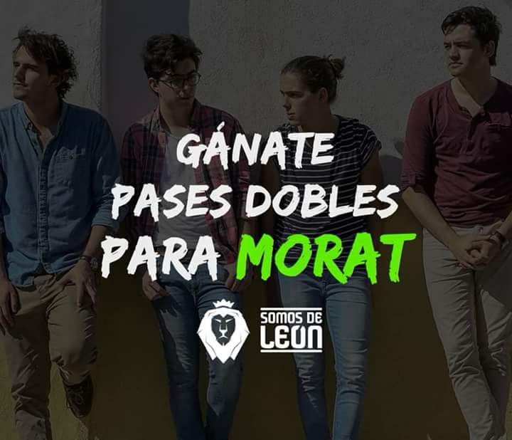somosdeleongto's tweet image. GANA PASES DOBLES PARA MORAT. 

Nuestros amigos de #RCProjects nos regalan pases dobles para que vayas a ver a @MoratBanda el próximo 27 de octubre. COMPARTE nuestra publicación en Facebook y ya estarás participando: facebook.com/14650016581571…

¡Anunciamos ganador el 10 de octubre!