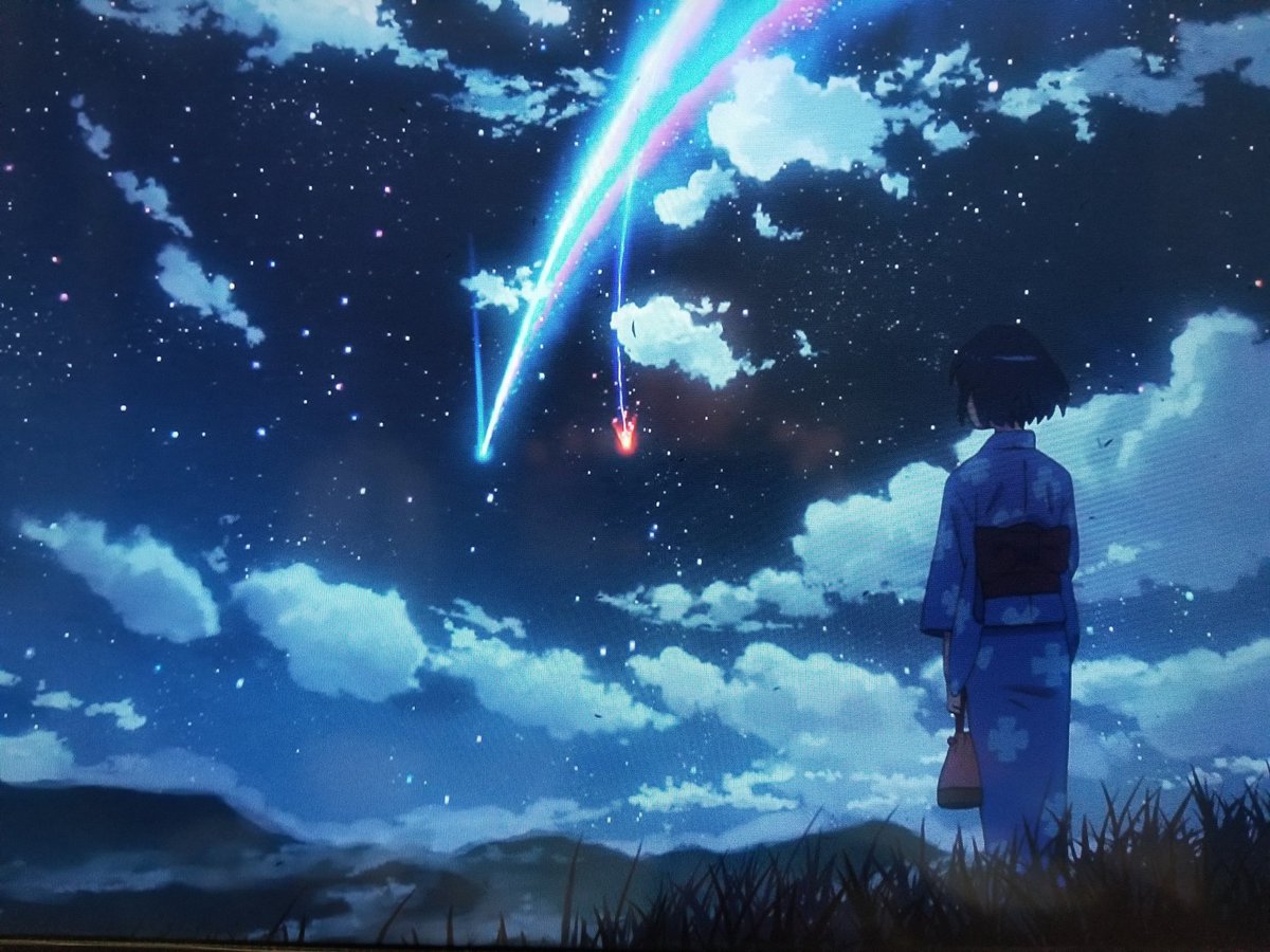 Toshiharu Kainuma Twitterissa 10月4日は 糸守町にティアマト彗星の 破片が落ちた日です 10月4日は ティアマト彗星の日 夜は 君の名は を見るかな 三葉 浴衣みたいですが 寒くはないかな 君の名は ティアマト彗星 三葉 アニメ Anime T Co