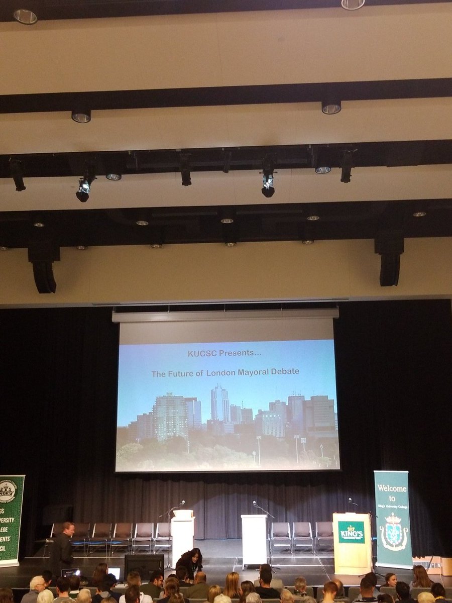 TheReal_Smuck's tweet photo. Excited to be back @kingsatwestern with @T_Dumoulin for the #kingsdebate. I am hopeful that we can have a meaningful discussion on our city's most pressing issues, including #publichousing https://t.co/z21ETTQvPg