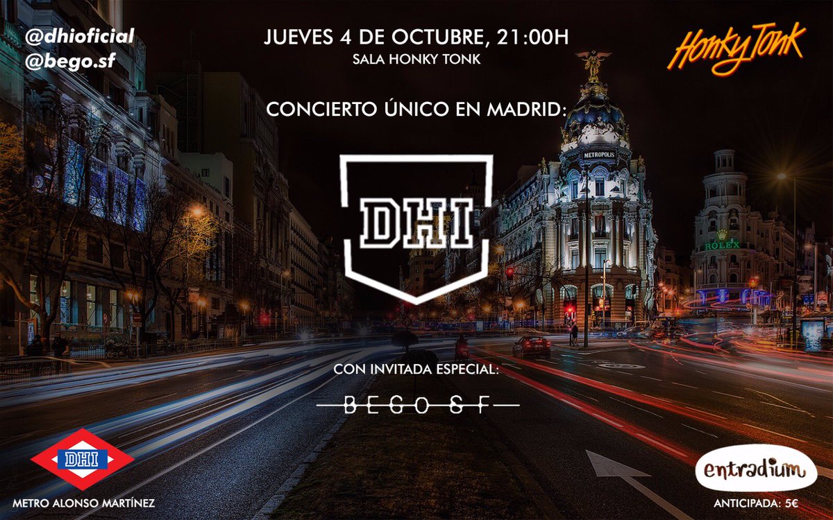 ¡¡Aún estás a tiempo de comprar tu entrada!! Concierto jueves 4 de octubre, Madrid. ENTRADAS AQUÍ👉🏻👉🏻entradium.com/entradas/dhi-e…