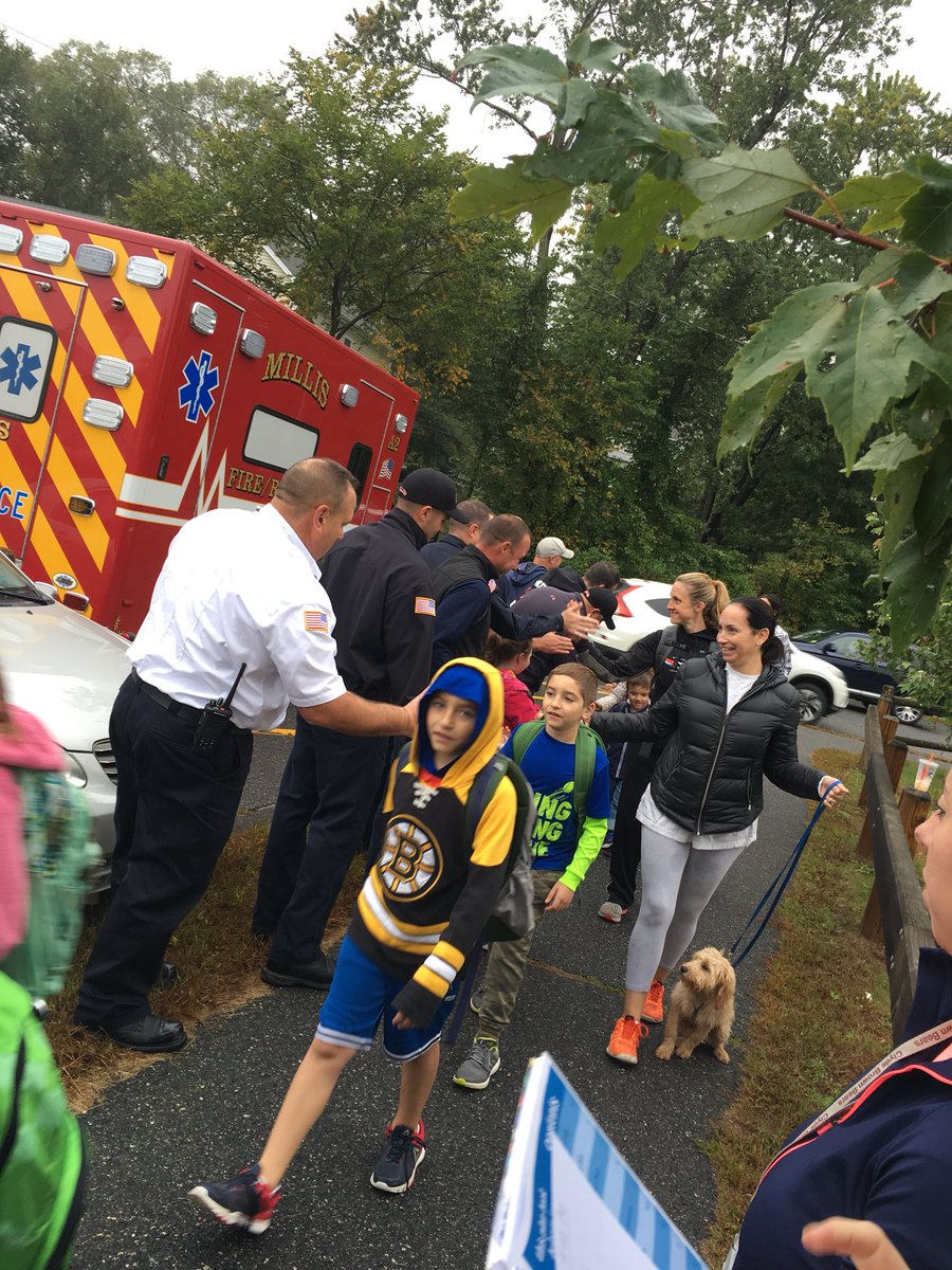 Thank you Millis Fire and Police for supporting CFB Walk to School!!!!