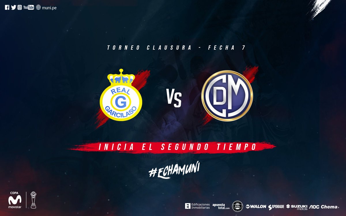 CCDMunicipal's tweet photo. #TorneoClausura2018
#RGvsCDM
⚪🔴⚪
¡Empezó el segundo tiempo!
Real Garcilaso (2) vs (3) Deportivo Municipal
#EchaMuni
#UnaFranjaUnaPasión
#LaHistoriaLaEscribimosJuntos https://t.co/vy1ac7OnPP