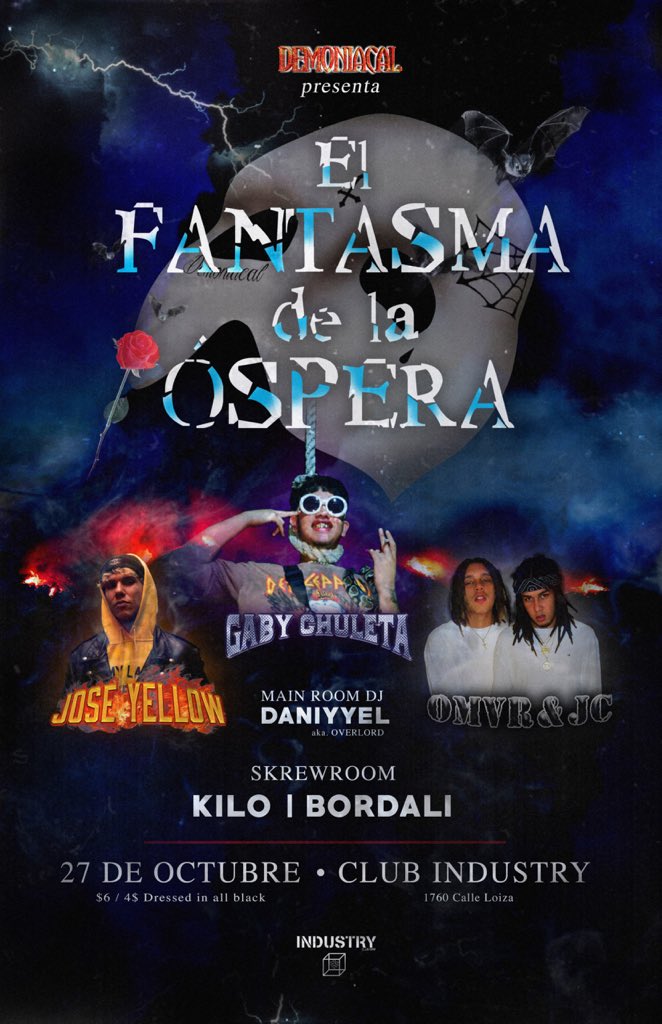 fuetebillete's tweet photo. Los homies tienen 2 party en octubre, @ultratumba808 oct/20 con HAUZOFPLEASURE y @bbylure gratis! FANTASMA DE LA OSPERA de @demoniacalrecs oct/27 con @joseyellowpr @gabychuleta @daniyyelwav y mas, 6$ 4$ si vistes all black Todo esto en @industryclubpr https://t.co/CW610PNKRG