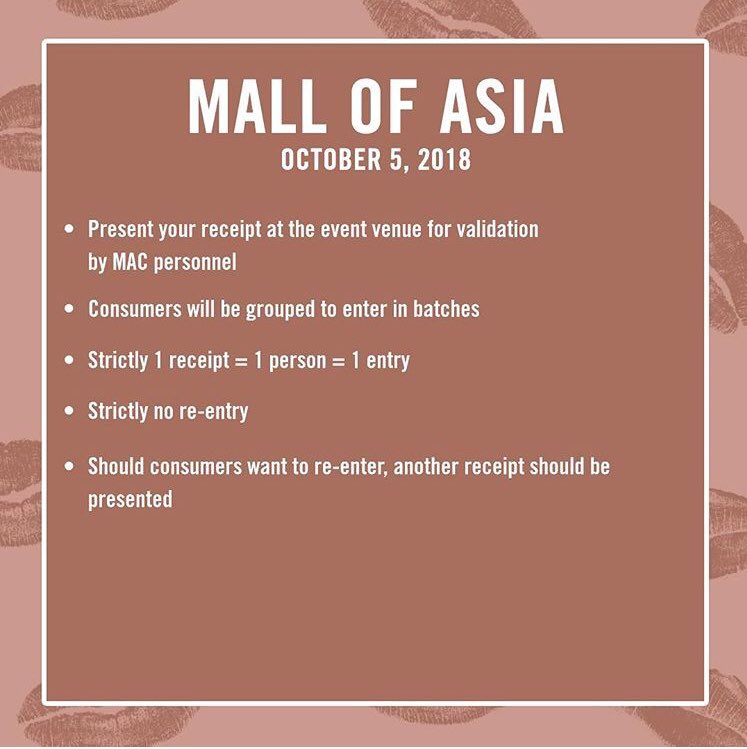 ClaireNg1's tweet image. We”re all set for SM Mall Of Asia! Catch #macmaker @mainedcm tomorrow at the last #maineformac event!Reminder: only those who line up at the queing point (main mall entrance near starbucks) will be accepted!Swipe left for full details. #maccosmeticsph #MainedcmMacMakerNationwide
